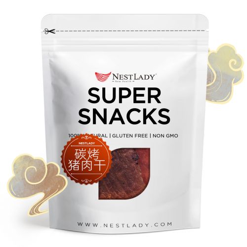 NESTLADY PORK JERKY 75g - BBQ Flavor Pork Snacks, Ready To Eat, High Protein, Dried Meet, Chinese flavor Dried Pork