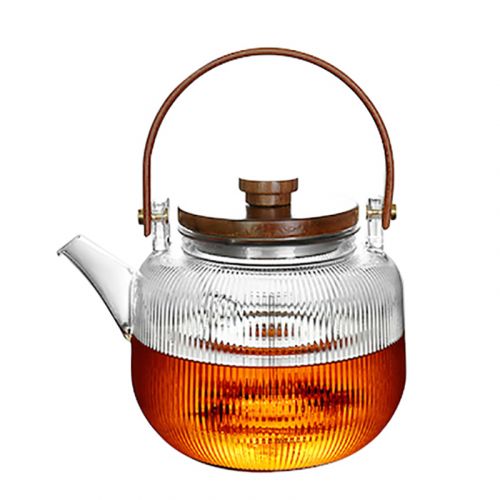 NESTLADY Teapot With Walnut handle –High Temperature Resistance Electric Ceramic Stove Friendly Kettle