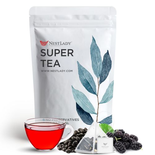 NESTLADY Black sesame mulberry Tea All natural herbal tea flower tea Nourishing Tea Bags 20 bags 140g
