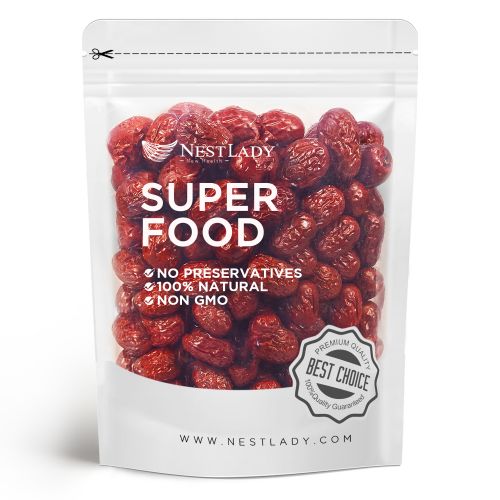 NESTLADY Jujube Date,  Red Date, 100% Natural, Improve sleep, Health Snack, Dried Fruit, Sweet and Chewy Net weight: 454g (1LB) , Packed in USA