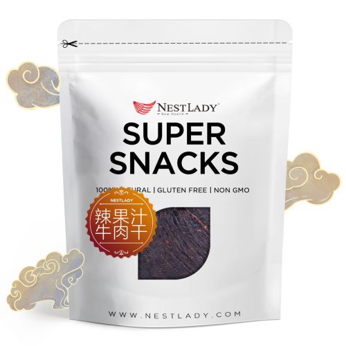 NESTLADY SPICY FRUIT FLAVORED BEEF JERKY 75g - Fruit Flavored Beef Snacks, Dried Meat, Ready To Eat, High Protein Beef Snack, Made with 100% Premium Beef, Non GMO, Chinese flavor Dried Beef