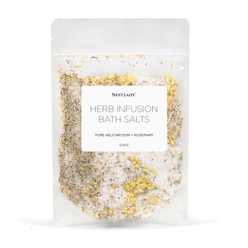 NESTLADY Pure Helichrysum Rosemary Detox Bath Salt | Relaxing | Antioxidants | anti-inflammatory | Anti-aging 12.8oz