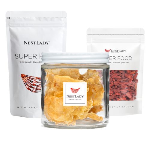 NESTLADY A three-piece set of essential beauty care: butterfly fish gum 30g+ red wolfberry 150g+ red dates 200g